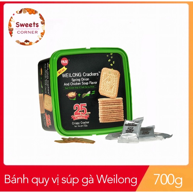 Bánh quy súp gà hành lá Weilong 180 (2 loại)