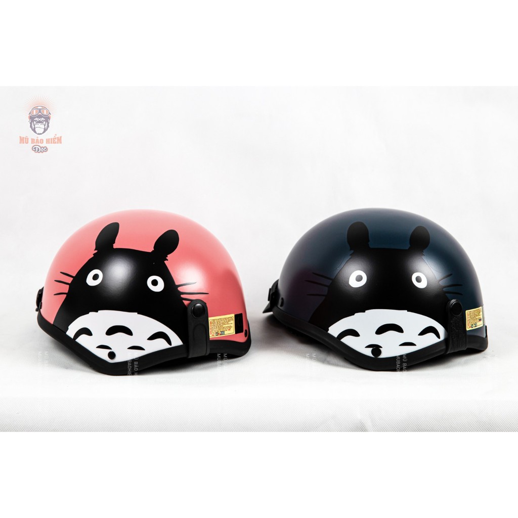 Mũ Bảo Hiểm HR1 Totoro Hồng (Kèm Kính) - Mũ Bảo Hiểm Nửa Đầu Thiết Kế Tiêu Chuẩn