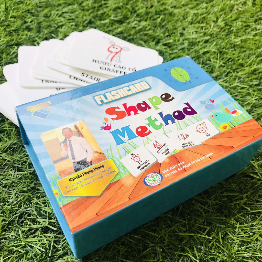 Flashcard cho bé Shape Method thẻ luyện siêu trí nhớ với 100 số kèm hình ảnh tiếng anh của kỷ lục gia Nguyễn Phùng Phong