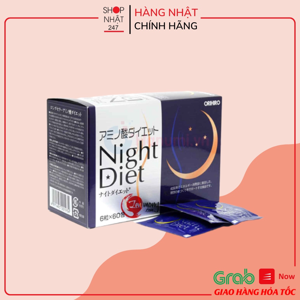 [Hỏa Tốc HN] Viên uống giảm cân night diet hộp 60 gói Nhật Bản