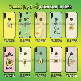 Ốp lưng Vsmart Joy 3 dẻo đen in hình Trái Bơ