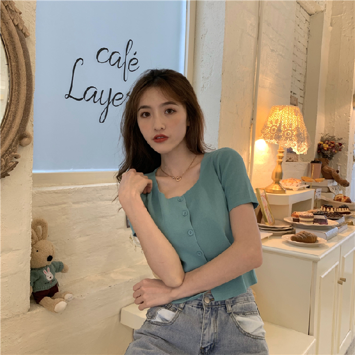 Áo Croptop Nữ Tay Ngắn Phong Cách Hàn Quốc | BigBuy360 - bigbuy360.vn