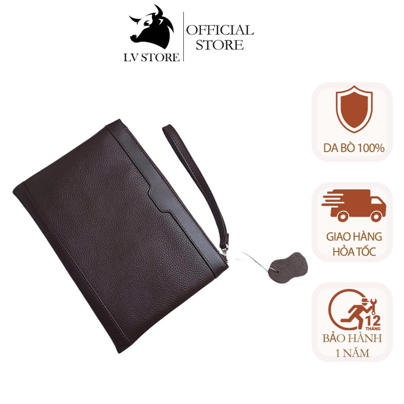 Ví Nam Dài Clutch Cầm Tay Da Bò Thật CT02 Ví Kẹp Nách Thời Trang Công Sở Da Bò Vân Mill Đi Chơi Dự Tiệc Sang Trọng
