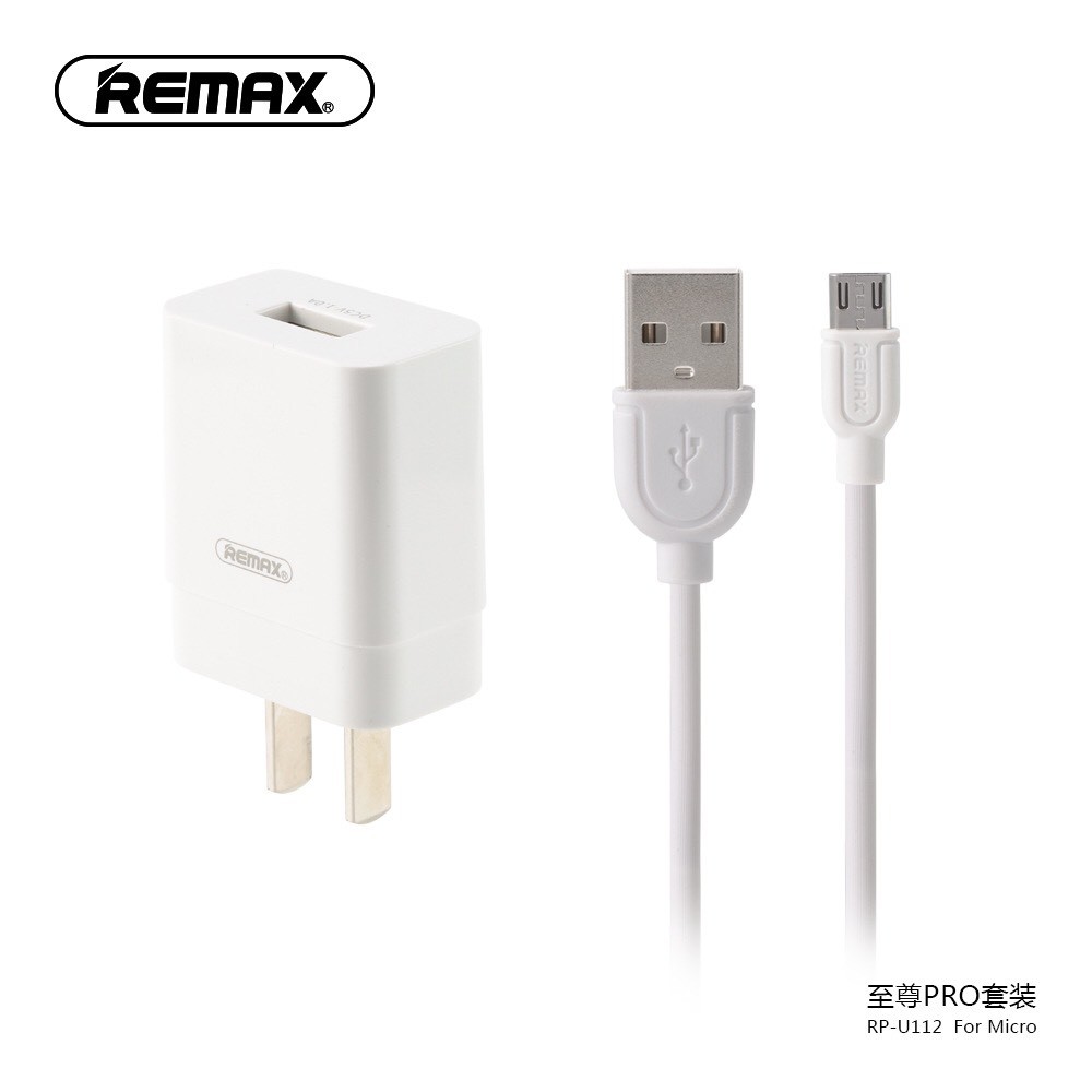 Củ sạc remax RP- U112 cho iPhone micro và Type -C - Củ sạc kèm dây