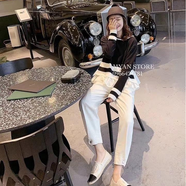 Áo bèo phối sơ mi dài tay nhìn cực điệu thời trang nữ mùa thu
