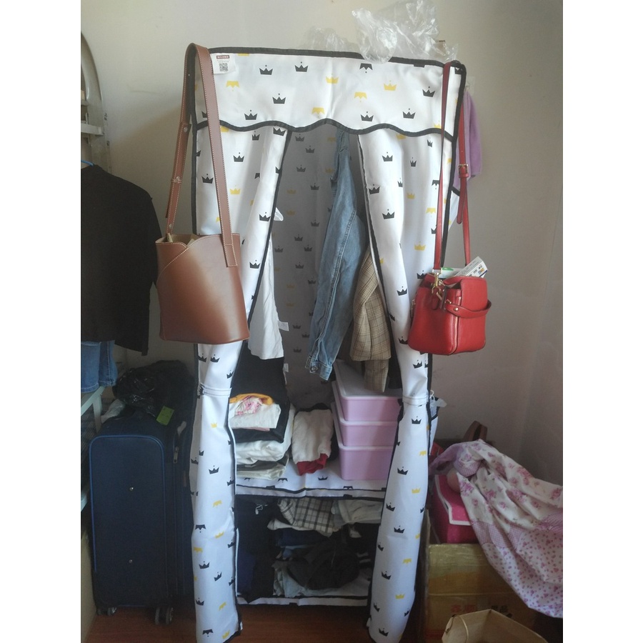 Tủ vải khung gỗ 1 buồng tủ để đồ quần áo đựng đồ cá nhân loại 1 có bảo hành