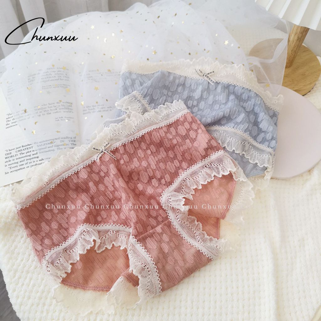 Quần lót ren nữ cao cấp CHUNXUU họa tiết phối ngọt ngào nữ tính, chất liệu mềm mại an toàn kháng khuẩn - QC75