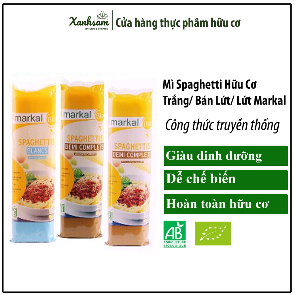 Mì Spaghetti Hữu Cơ Trắng/ Bán Lứt/ Lứt 500gr Markal - XanhSam Organic