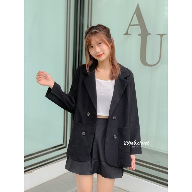 [Mã SKAMCLU7 giảm 10% tối đa 50K đơn 0Đ] Áo blazer trơn 4 khuy (Ảnh thật)