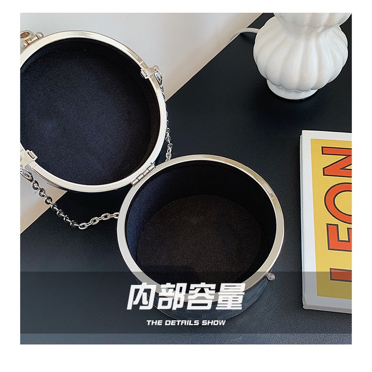 JASMIN NOIR Túi Đeo Chéo Chất Liệu PVC Phối Dây Xích Thời Trang Cho Nữ