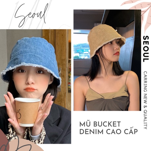 [ Giảm 5k đơn từ 0đ ] Mũ bucket Denim cao cấp chống nắng, nhẹ thoáng phong cách Ulzzang Hot Trend hè 2021