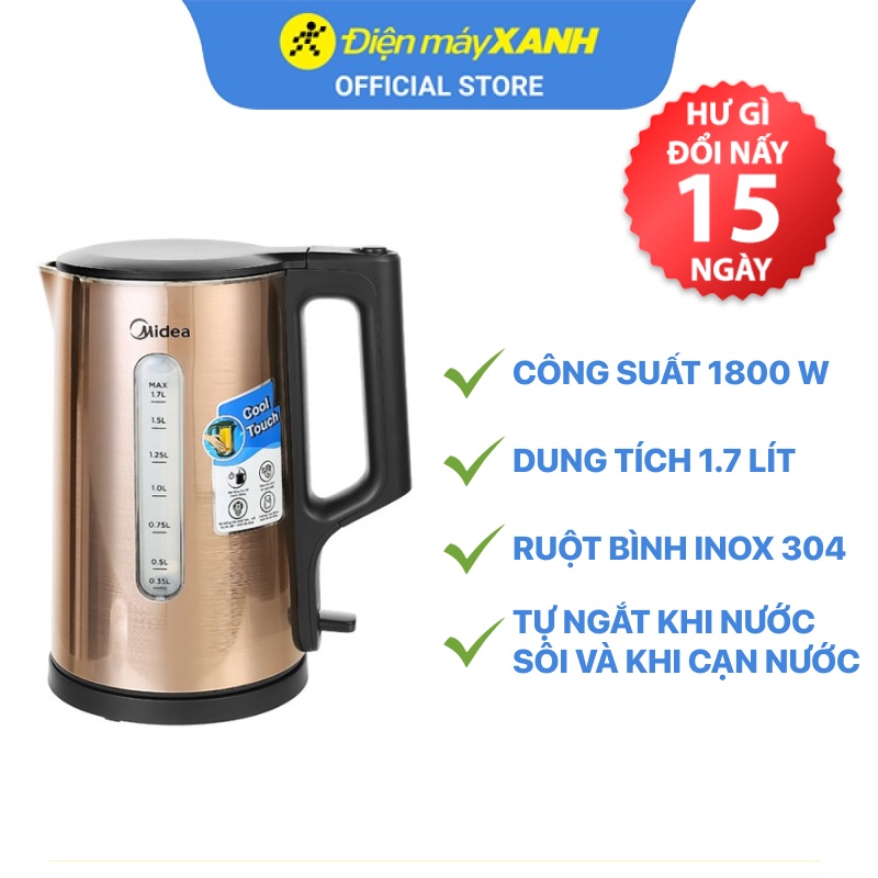 [Mã ELHADEV giảm 4% đơn 300K] Bình đun siêu tốc Midea MK-317DW