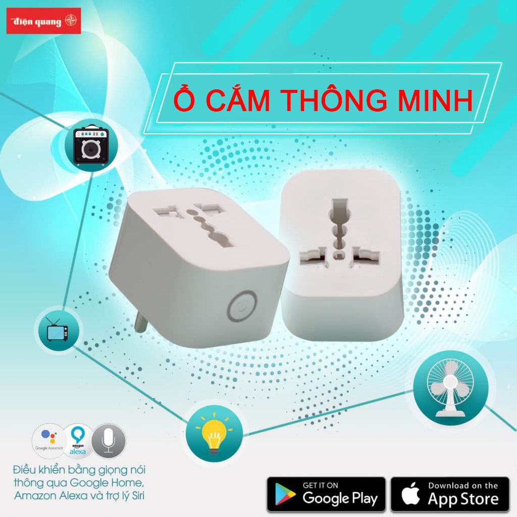 Ổ cắm WiFi Phích Cắm Thông Minh Điện Quang Apollo ĐQ SP1.1 01 WiFi Hỗ trợ Google Home, Alexa - Minh Tín Shop