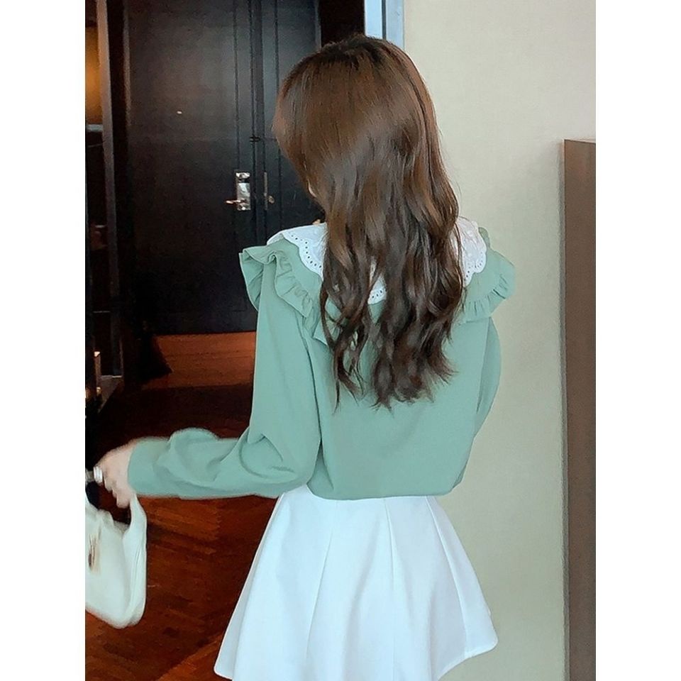 Áo Sơ Mi Chiffon Tay Dài Cổ Búp Bê Phong Cách Thời Trang Phương Tây Dành Cho Nữ