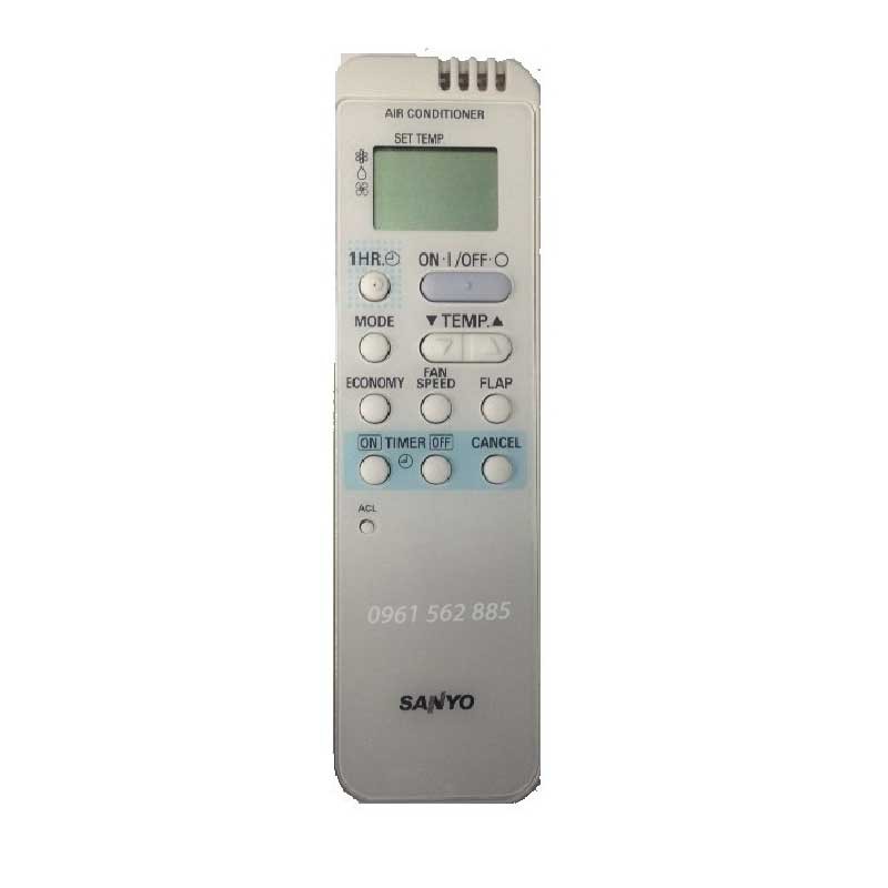 Điều Khiển Remote Máy Lạnh SANYO Mẫu 4( Trắng Dài)_Bảo Hành Đổi Mới