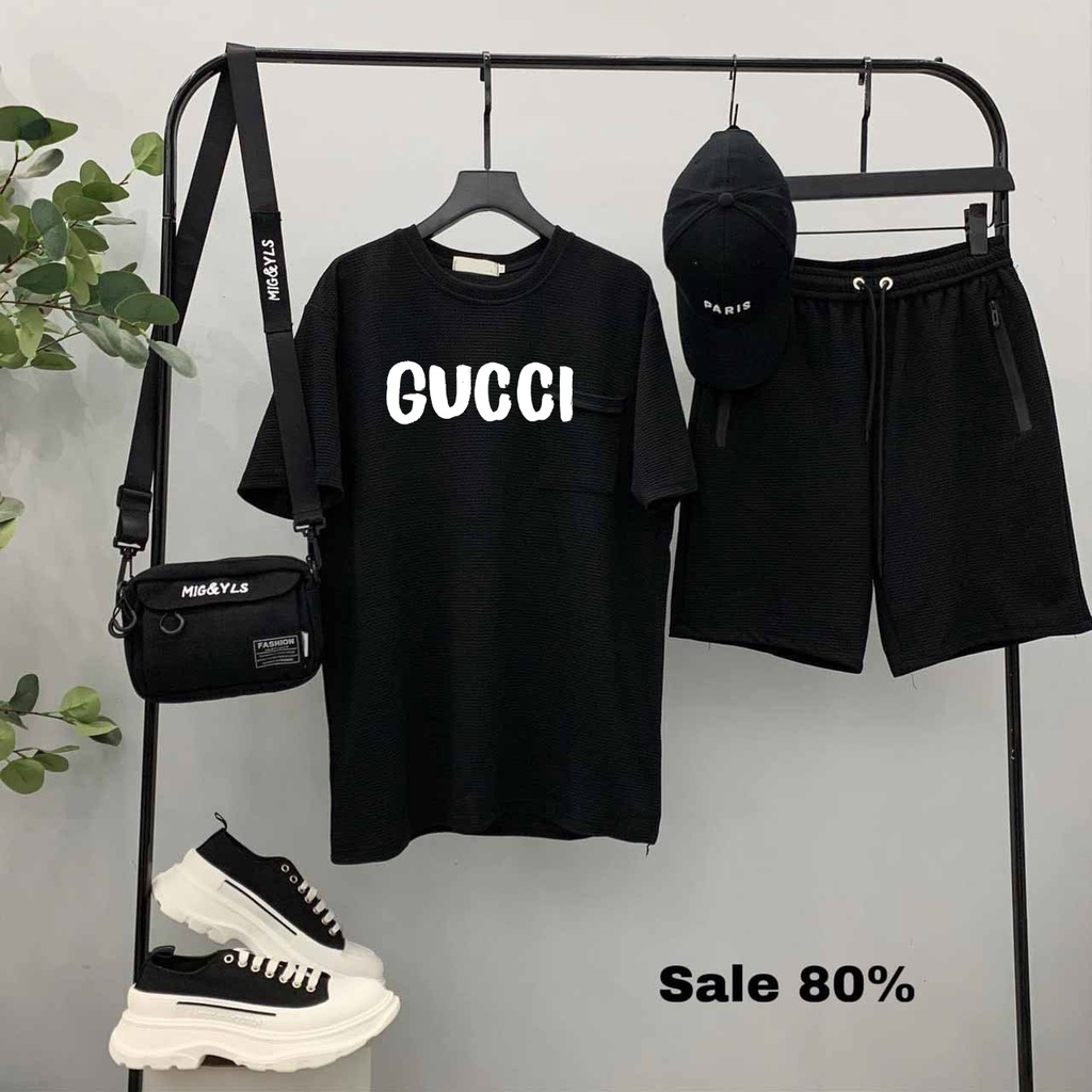 SET BỘ ĐỒ THỂ THAO NAM 2 MÓN HỌA TIẾT GC ĐƠN GIẢN, TRẺ TRUNG