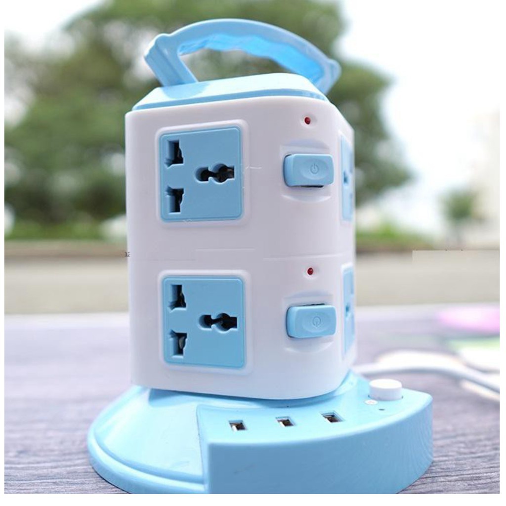 Ổ Cắm Điện Đa Năng 2 Tầng Tích Hợp 3 cổng USB
