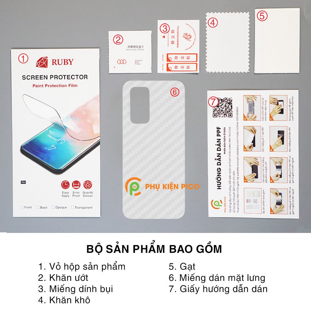 Dán lưng Mi 10T trong suốt nổi vân Carbon 3D tản nhiệt tốt - Dán lưng vân Carbon Xiaomi Mi 10T