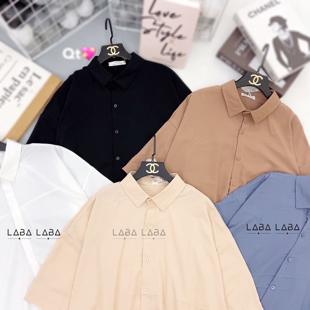 Áo sơ mi nữ cộc tay rút dây nhiều mầu chất lụa mát rũ đẹp, thiết kế áo somi nữ phong cách | BigBuy360 - bigbuy360.vn