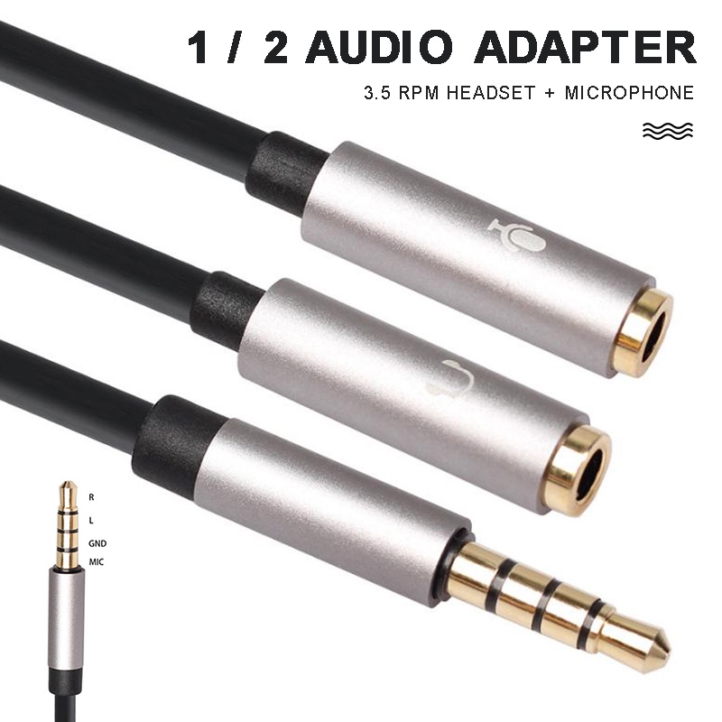 Cáp Chia Âm Thanh Chữ Y Từ 1 Jack Cắm Sang 2 Cổng Cắm 3.5Mm
