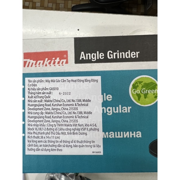 Máy mài góc cầm tay bằng điện Makita GA5010