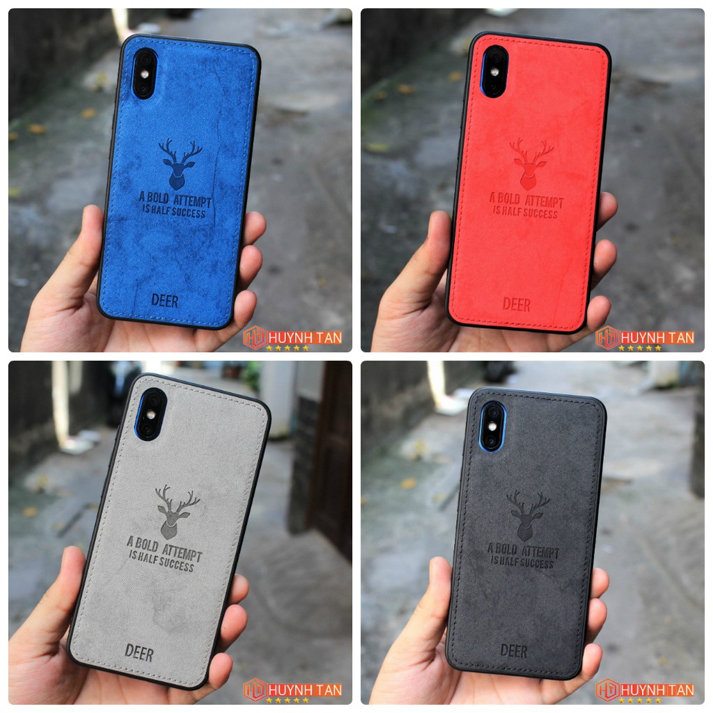 Ốp lưng Xiaomi vân da khắc hình Nai (Bộ 1)