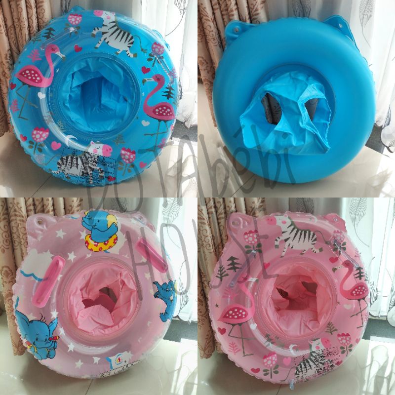 (tặng miếng vá) [xanh / hồng](nhiều mẫu) Phao bơi xỏ chân cho bé