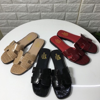 Dép lê chữ H da rắn giá hạt rẻ