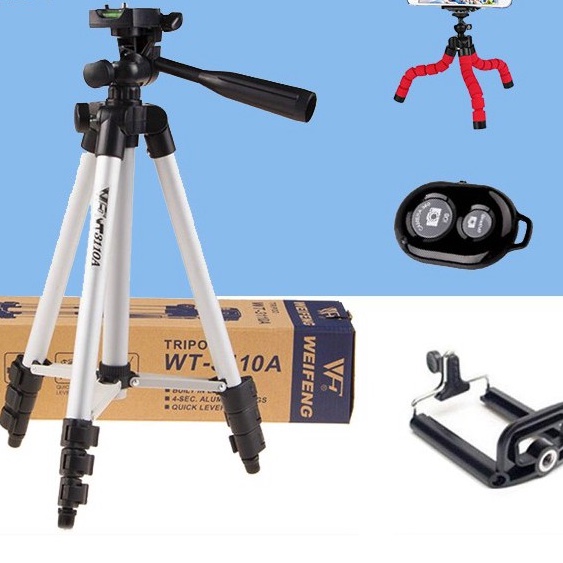 Chân máy ảnh Goden House cao cấp, tripod điện thoại giá rẻ tặng kèm kẹp điện thoại
