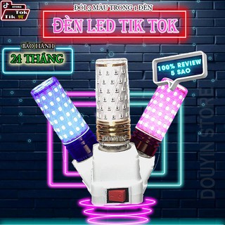 Đèn LED tiktok đổi màu 3 trong 1 - Hồng, Xanh Đèn Led màu quay decor trang trí nhà cửa