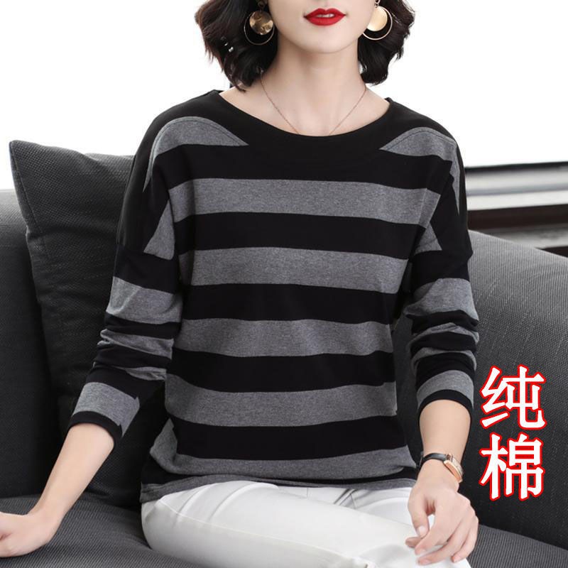 midi✑[Hàng cotton xịn] Áo kiểu nữ mới mùa hè hàn quốc mẹ mặc thun ngắn tay sọc plus size nửa <