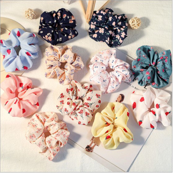Dây Cột Tóc Scrunchies Vải Nhiều Màu