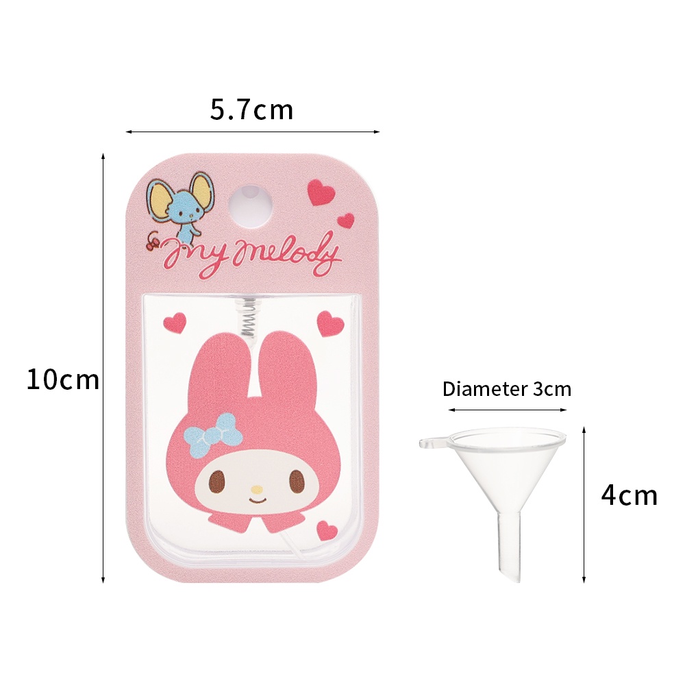 Chai xịt cồn khử trùng/dung dịch nước hoa trong suốt dạng thẻ mini in hình dễ thương gọn nhẹ 45ml