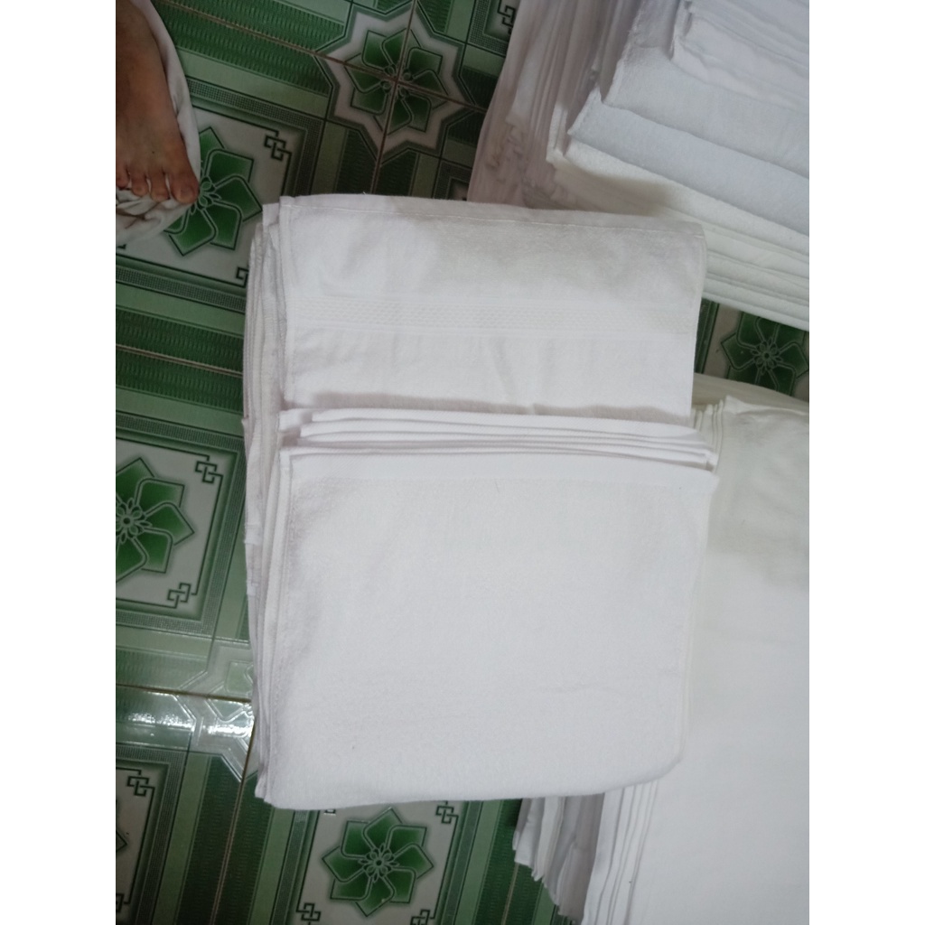 Khăn mặt trắng 100% cotton giá rẻ cho nhà nghỉ khách sạn