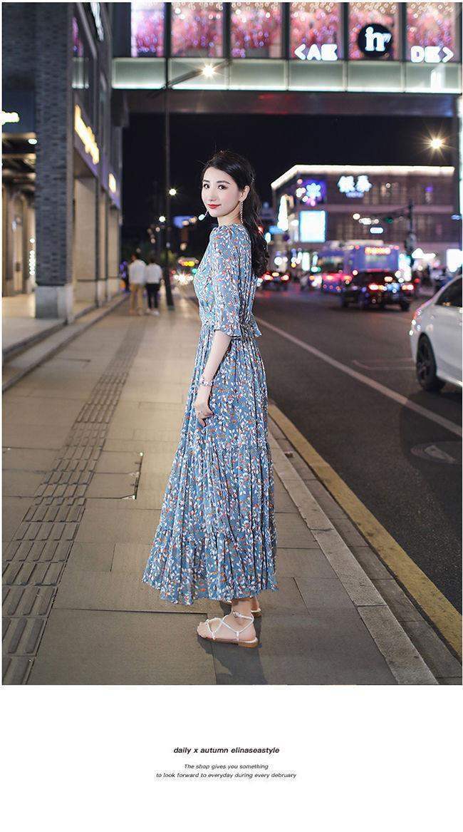 2021 NEW ARRIVAL ready stock french style dress Floral skirt women fashion clothes