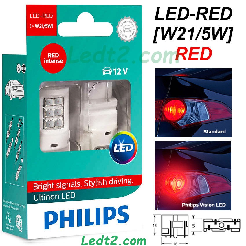 [LEDT2 ISOP] Đèn Led chân T20 Philips Ultinon [Số lượng : 1 cặp] [Bảo hành 5 năm]