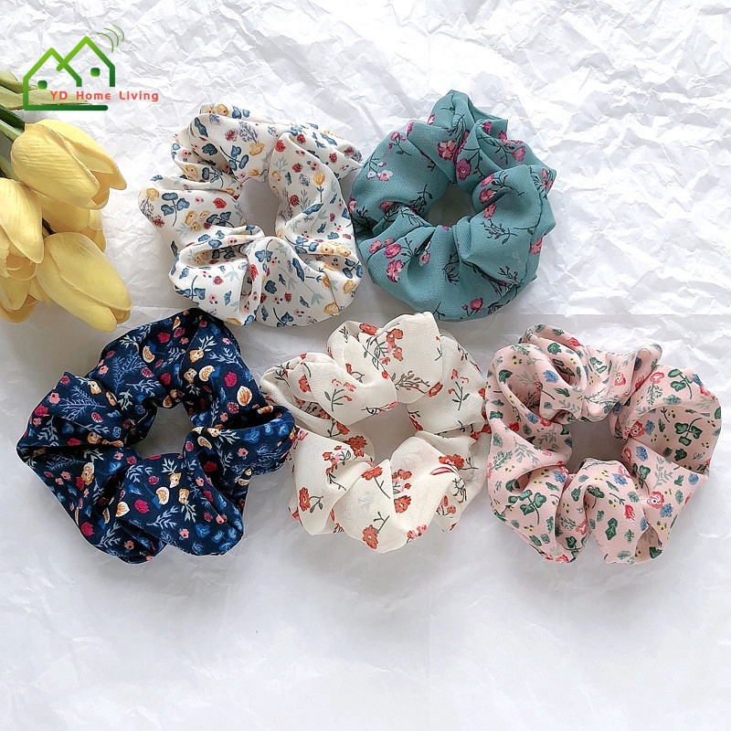 Dây Buộc Tóc Vải Hoa Phong Cách Cổ Điển Cho Nữ