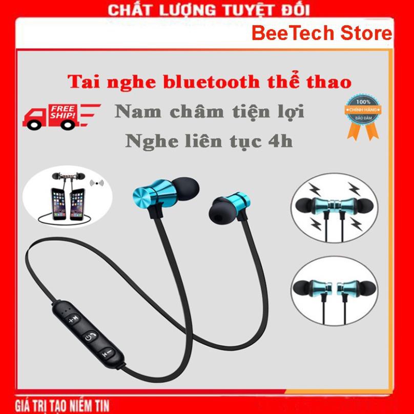 Tai nghe bluetooth nhét tai không dây thể thao có nam châm Xt11 tặng kèm dây sạc 28K - Âm Thanh Siêu Bass