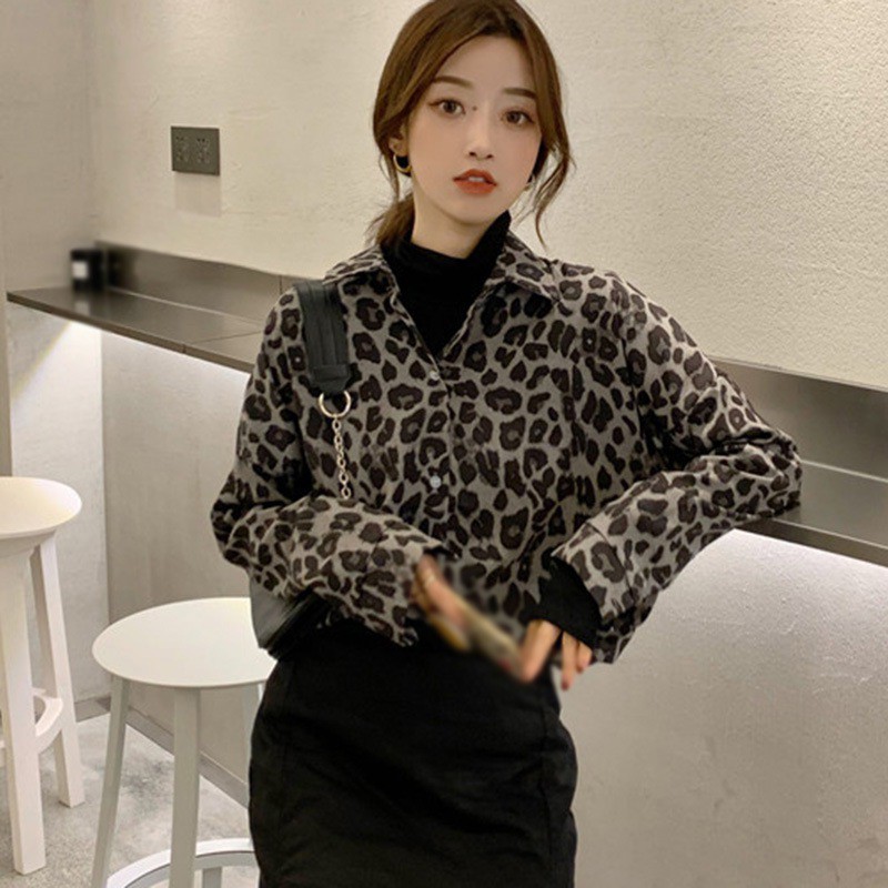 Designed Leopard Print Shirt New Long-sleeved All-match Ladies Loose Temperament Blouse | BigBuy360 - bigbuy360.vn