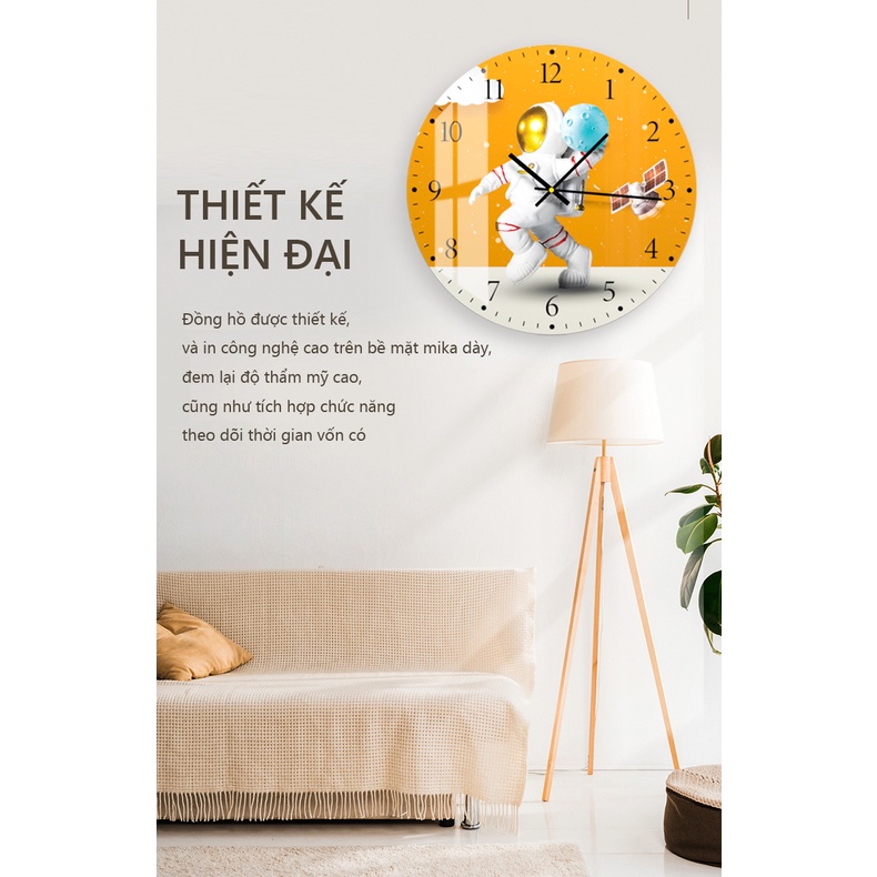 Đồng hồ treo tường kim trôi phi hành gia, đồng hồ decor phòng kháchgiá rẻ- GD.02