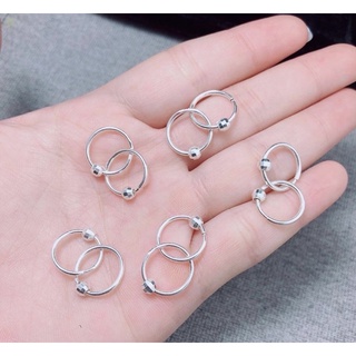 Bông Tai Vòng Tàu Bi Trẻ Em, Người Lớn Bạc 925 - trang sức bạc Hoà Thảo HTJ 
