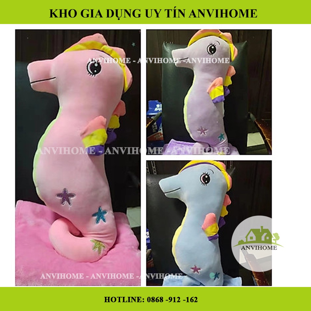 Bộ gối kèm chăn hình cá ngựa - Bộ gối mền văn phòng ANVIHOME 2in1