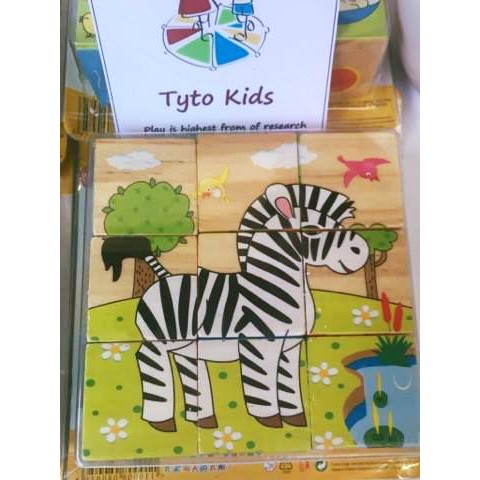 Combo 10 bộ ghép hình 6 mặt 3D 9 miếng cho bé (chọn mẫu)