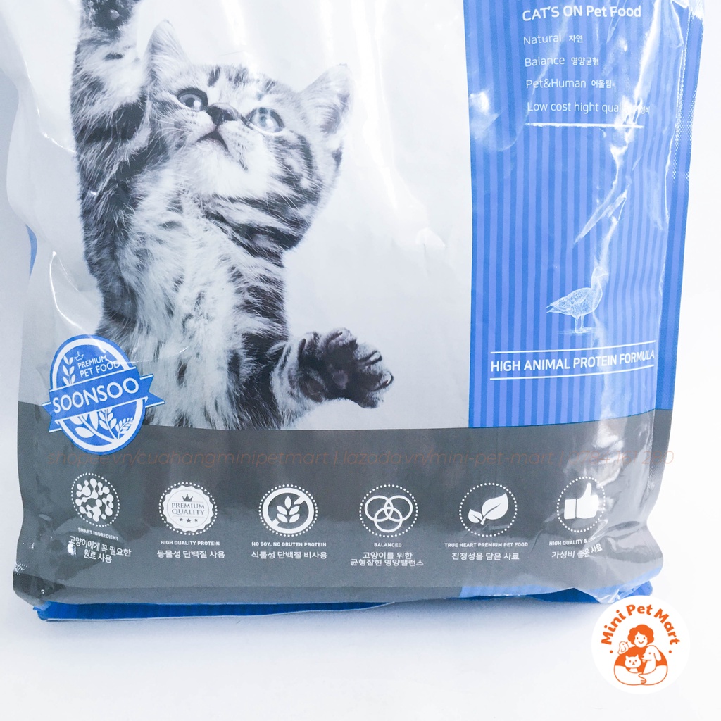 [5kg] Thức ăn hạt cho mèo con và mèo trưởng thành CAT'S ON - Vị thịt gà và thịt vịt