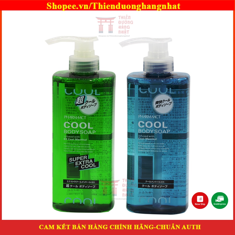 Sữa tắm cho nam pharmaact cool body soap 600 ml hương bạc hà siêu mát lạnh Nhật Bản