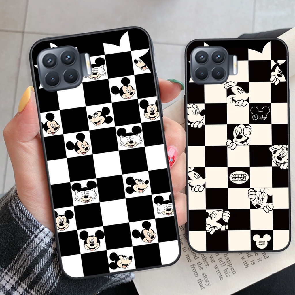 Ốp lưng Oppo A73 / A93 trái tim họa tiết caro, mikey họa tiết beabrick kaws cute