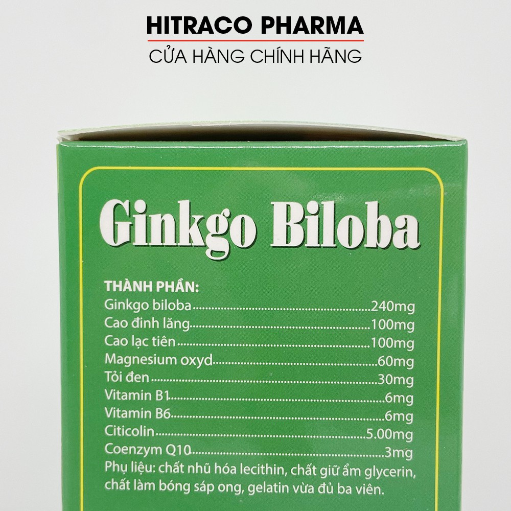 Hoạt huyết dưỡng não Ginkgo Biloba Extract 240mg - Hộp Xanh Não Đỏ 100 viên