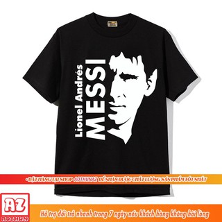 Áo thun màu đen in hình Lionel Messi thiết kế độc đáo M2625