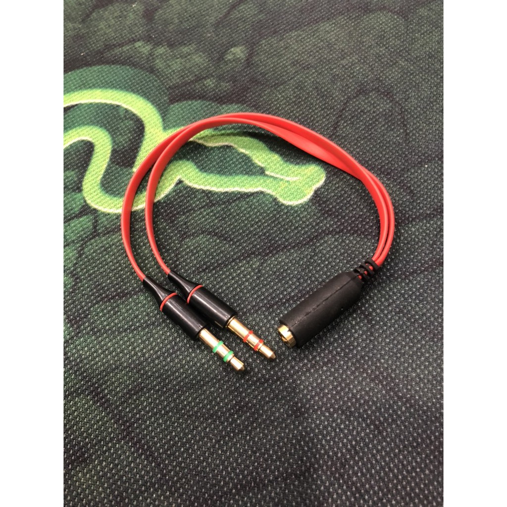Dây lỗ 3.5 ly ra 2 jack micro-tai nghe