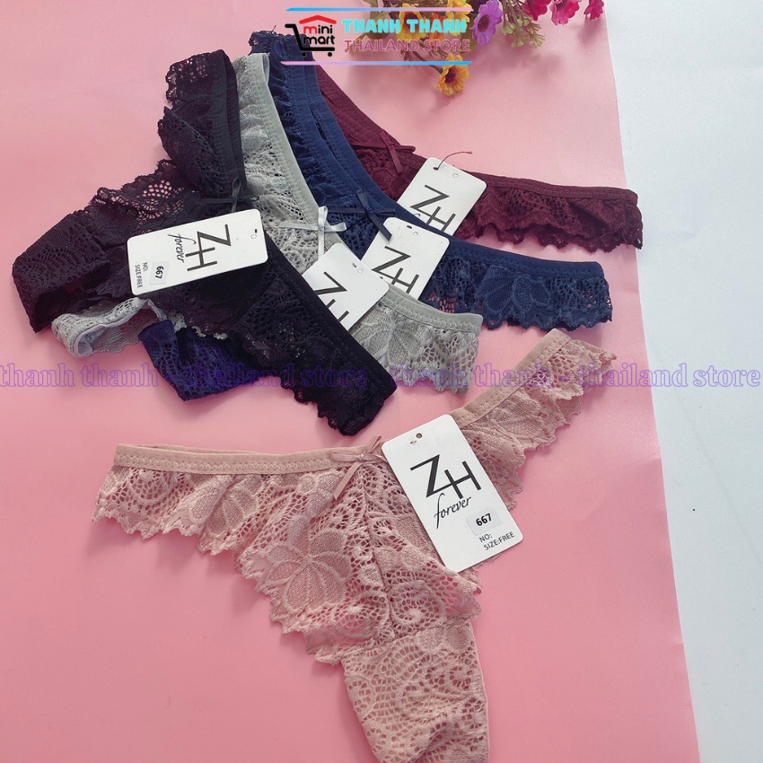 Quần lọt khe nữ Thái Lan ZH Forever 667 free size L, chất ren mềm mại, co giản 4 chiều, mặc thoải mái